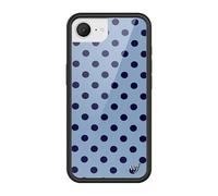 Wildflower Coques - Compatible avec iPhone 16e | Protection pare-chocs noire, certifiée test de chute de 1,2 m, petites entreprises appartenant à des femmes | Spots Trendy Dotted Classic Limited |
