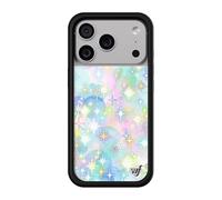 Wildflower Coques - Compatible avec iPhone 17 Pro | Protection pare-chocs noir, certifié test de chute de 1,2 m, petite entreprise appartenant à des femmes | Aquarelle rose bleu diamants tendance