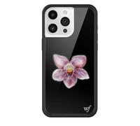 Wildflower Coques - Orchidée, Compatible avec Apple iPhone 15 Pro Max | Floral, Noir, Violet, Minimaliste, Mignon, Tendance - Protection Pare-Chocs Noire, certifiée Test de Chute de 1,2 m, Petites