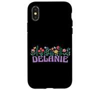 Wildflower Floral Delanie Prénom Fête des Mères Femme Coque pour iPhone X/XS