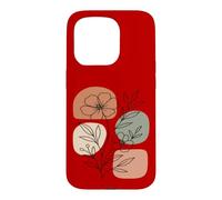 Wildflower Line Art Abstract Botanical Mid Century Coque pour iPhone 15 Pro