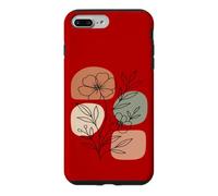Wildflower Line Art Abstract Botanical Mid Century Coque pour iPhone 7 Plus/8 Plus