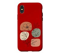 Wildflower Line Art Abstract Botanical Mid Century Coque pour iPhone X/XS