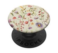 Wildflower Meadow Botanical Illustration, Vintage Floral Na PopSockets PopGrip Adhésif
