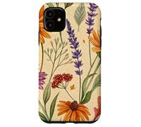 Wildflower Meadow Pattern with Autumn Garden Colors Coque pour iPhone 11