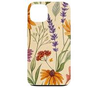 Wildflower Meadow Pattern with Autumn Garden Colors Coque pour iPhone 13