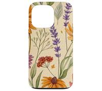 Wildflower Meadow Pattern with Autumn Garden Colors Coque pour iPhone 13 Pro