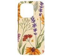 Wildflower Meadow Pattern with Autumn Garden Colors Coque pour iPhone 15 Pro