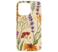 Wildflower Meadow Pattern with Autumn Garden Colors Coque pour iPhone 15 Pro Max