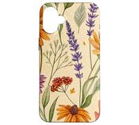 Wildflower Meadow Pattern with Autumn Garden Colors Coque pour iPhone 16 Plus
