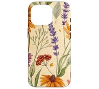 Wildflower Meadow Pattern with Autumn Garden Colors Coque pour iPhone 16 Pro