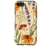 Wildflower Meadow Pattern with Autumn Garden Colors Coque pour iPhone SE (2020) / 7/8