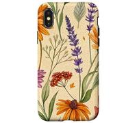 Wildflower Meadow Pattern with Autumn Garden Colors Coque pour iPhone X/XS