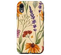 Wildflower Meadow Pattern with Autumn Garden Colors Coque pour iPhone XR