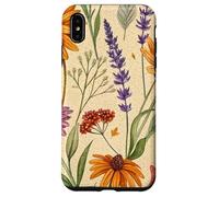 Wildflower Meadow Pattern with Autumn Garden Colors Coque pour iPhone XS Max