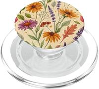 Wildflower Meadow Pattern with Autumn Garden Colors PopSockets PopGrip pour MagSafe