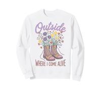 Wildflower Nature Outside Where I Come Alive Cottagecore Sweatshirt