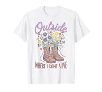 Wildflower Nature Outside Where I Come Alive Cottagecore T-Shirt