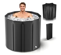 WildFun Baignoire gonflable pour adulte, 376L Baignoire Pliable Extérieure avec Couvercle Portable Ice Bath Tub Bain de Glace baignoire de douche Autonome Piscine Plongeante