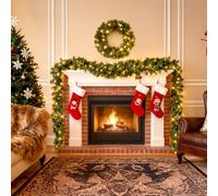 WildFun Guirlande de Noël, de 10M/32ft avec lumières, avec 200 lumières LED pour cheminée, escaliers, Guirlande de Noël en Plein air, Festival