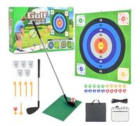 WildFun Jeu de Golf-fléchettes-Chipping, kit de Jeu de Golf-Chipping, Jouet d'entraînement au Swing, Complet avec Jouet d'entraînement au Putting et entraîneur de Swing, adapté aux Enfants