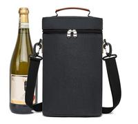 WildHarmony Sac de vin pour Bouteille de vin, Sac fourre-Tout pour Bouteille de vin - Sac fourre-Tout isolé Sac Isotherme pour 2 Bouteilles de vin | Porte-vin avec poignée, étui de Transport Portable