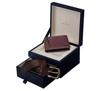 WildHorn Panier Cadeau pour Homme avec Portefeuille et Ceinture en Cuir, Coffret Cadeau pour ami, Petit ami, Mari, père, Fils, etc. (New Bombay Brown)