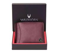 WildHorn Portefeuille en cuir pleine fleur pour homme I 9 emplacements pour cartes I 2 billets et 2 compartiments secrets I 1 fermeture éclair et 3 emplacements pour cartes d'identité, Bordeaux,
