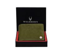 WildHorn Portefeuille en Cuir Vert pour Homme I Coutures Ultra résistantes I 6 emplacements pour Cartes I 2 Compartiments pour Monnaie et 2 Compartiments Secrets I 1 Poche pour Monnaie