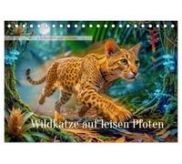 Wildkatze auf leisen Pfoten (Tischkalender 2027 DIN A5 quer), CALVENDO Monatskalender: Schatten aus Samt, eine Katze die im Leisen lebt.