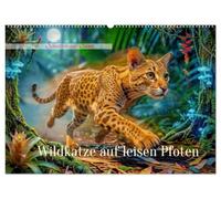 Wildkatze auf leisen Pfoten (Wandkalender 2027 DIN A2 quer), CALVENDO Monatskalender: Schatten aus Samt, eine Katze die im Leisen lebt.