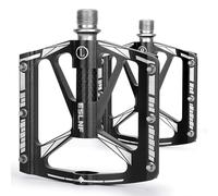 WILDKEN Pedale VTT Aluminium, Léger 9/16" Set de Plates Pedale Velo Antidérapantes CNC Noir, 3 Roulements Scellés, Imperméable Antirouille, Pedale VTT Aluminium, Pédales Velo Route Gravel BMX