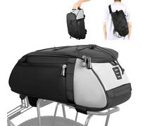 Wildken Sacoche Velo Porte Bagage Arriere, 10 L Noir Sacoche Porte Bagage Velo Étanche Réfléchissante avec Poignées et Bandoulières, Sac Porte Bagage Vélo Adapté VTT, Vélo de Route, Gravel, E Bike