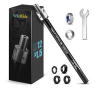 WildKids Axe enfichable pour remorque de vélo M12 160-178 mm, longueur de tige réglable, axe enfichable compatible avec les attelages de remorque de vélo Thule, Qeridoo, Croozer - Avec écrous