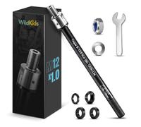 WildKids Axe enfichable pour remorque de vélo M12 160-178 mm, longueur de tige réglable, axe enfichable compatible avec les attelages de remorque de vélo Thule, Qeridoo, Croozer - Avec écrous