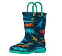 Wildkin Kids Rain Boots for Toddlers Boys & Girls, 100% Water Proof Rain Boots for Kids with Easy Slip-On Handles, Features No-Slip Tread, Ideal for All Seasons, BPA-Free, Size 7 (Jurassic Dinosaurs)