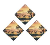 Wildlife Family Lot de 3 désodorisants à suspendre pour voiture, maison, bureau, style gris