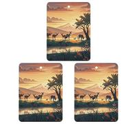 Wildlife Family Lot de 3 désodorisants carrés à suspendre pour voiture, maison, bureau, style blanc