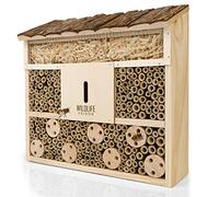 Wildlife Friend I Hôtel à Abeilles Insectes en Bois avec Toit en écorce - Maison Insectes, Hotel A Insectes pour Abeilles, Coccinelles, Et Autres Insectes - Hotel Insecte avec Toit en Bois.