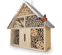 Wildlife Friend I Hotel A Insectes avec Toit Métallique - Bois Non Traité, Maison pour Abeilles, Papillons - Hôtels à Insectes avec Aide à La Nidification - Hotel Insecte Extérieur.