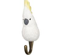 Wildlife Garden Australia Collection Crochet en bois sculpté à la main, robuste pour intérieur/extérieur avec figurine artisanale, facile à installer, conçu en Suède Cacatoès au soufre