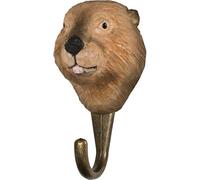 Wildlife Garden Crochet mural en bois sculpté à la main en forme de castor robuste pour intérieur/extérieur avec figurine artisanale réaliste Facile à installer Conçu en Suède