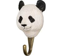 Wildlife Garden Crochet panda sculpté à la main, crochet mural en bois robuste pour intérieur/extérieur avec figurine artisanale, facile à installer, conçu en Suède