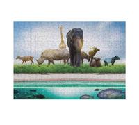 Wildlife Gathering by The Water's Edge Puzzles pour Adultes Jeux Relaxants Défi Difficile Cadeaux De Noël Et d'anniversaire 38x26cm/1000pcs