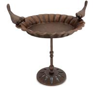 wildlife home Abreuvoir pour oiseaux debout - 41 cm de haut - Avec pied - Pour jardin, balcon - Résistant au gel - En fonte - Pour oiseaux sauvages