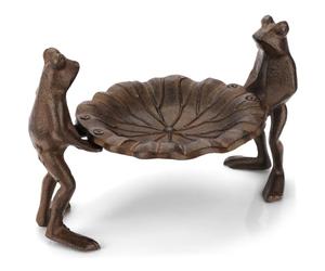wildlife home Abreuvoir pour oiseaux debout « Deux grenouilles » I Distributeur de nourriture pour oiseaux en fonte résistant au gel pour jardin et balcon I Mangeoire pour oiseaux sauvages
