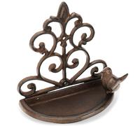 wildlife home Bain d'oiseaux à suspendre - Avec support mural - Pour jardin, balcon - Résistant au gel - En fonte - Pour oiseaux sauvages