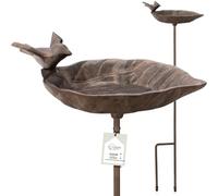 wildlife home Bain d'oiseaux debout sur piquet I Petit bain pour oiseaux sauvages Jardin Balcon Résistant au gel en fonte