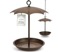 WILDLIFE HOME Bain d'oiseaux suspendu « parapluie » I Distributeur de nourriture pour oiseaux à suspendre Résistant au gel en métal pour jardin et balcon I Bain d'oiseaux, mangeoire pour oiseaux