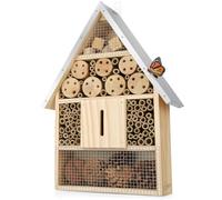 WILDLIFE HOME Grand hôtel à insectes - Naturel et résistant aux intempéries - Maison à insectes en bois naturel pour abeilles, abeilles sauvages, coccinelles et papillons, hôtel d'abeilles et aide à